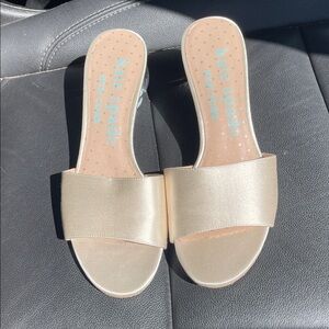 Kate Spade New York “Love” Wedding Cake Snow Globe Heel Slide Sandals – Size 7